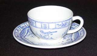 NEW Tea Cup and Saucer Oiseau Bleu Mono Pattern Gien  