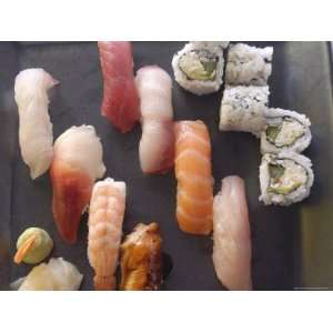  Plate of Sushi Covered with Raw Fish and Stuffed, Japan 