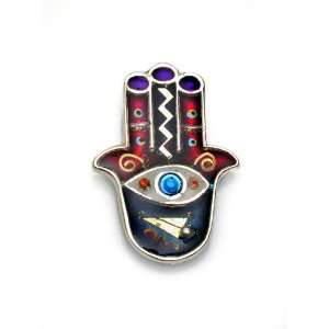  Enamel Hamsa Brooch by Yossi Steinberg ( 2L x 1.5 W 