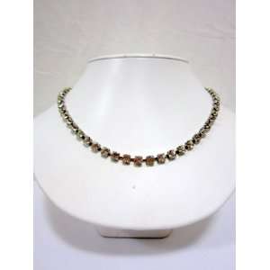   Yosca womens clear crystal rhinestone silver chain necklace Jewelry
