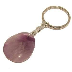 Amethyst Keychain 01 Crystal Light Purple Stone Drop Healing Key Ring 