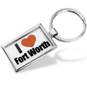Keychain I Love Fort Worth region Texas, United States   Hand Made 