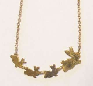 Signed Avon Goldtone Bunny Rabbit Chain Necklace  