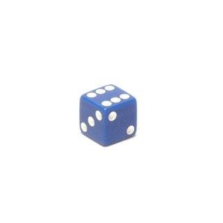 16mm d6 Blue Opaque Square Edge Dice with Pips