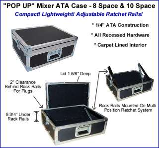 10 Space POP UP MIXER ATA CASE w/Adjustable Ratchet Rails   Brand New 