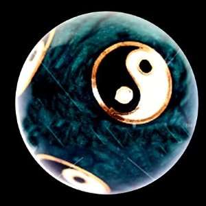 com Yin Yang Chimimg Ball Keychain with Blue Cloisinne and Multi Yin 