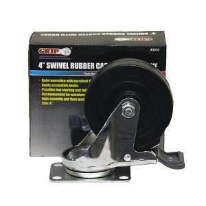  Grip 43056 4 Inch Rubber Swivel Caster Wheel with Brake 