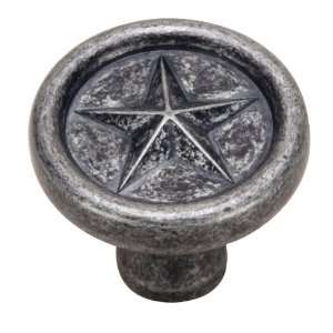 Hardware House 64 4336 Texas Star Style Cabinet Knob, Antique Pewter