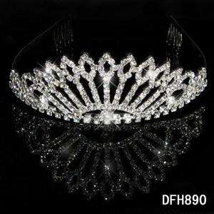 New Wedding Bridal crystal veil tiara crown Headband HG0890  