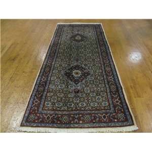  26 x 65 Ivory Persian Hand Knotted Wool Mood Runner Rug 