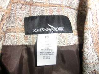 JONES NEW YORK Womens COPPER BEIGE Blazer 10 Jacket BEAUTIFUL Designer 