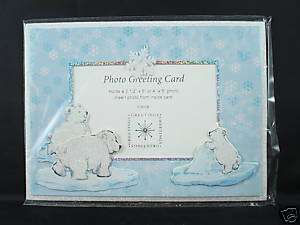 Photo Frame Christmas Greeting Card, POLAR BEARS  