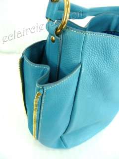 PRADA Sacca Vitello Daino Voyage Blue Leather Tote Shoulder Bag NEW 
