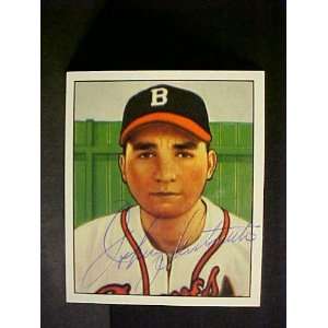 Johnny Antonelli Boston Braves #74 1950 Bowman Reprint Signed Baseball 