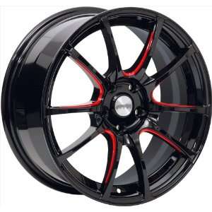  17x7.5 Axis Xcite (Gloss Black w/ Red Grooves) Wheels/Rims 