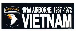 101st AIRBORNE 1967 1972 VIETNAM*** Military Veteran Bumper Sticker 