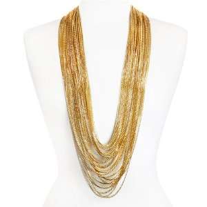  Arabella Gold Multi Chain Fashion Necklace Jewelry