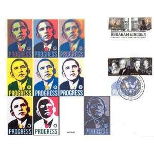  Obama Special Double Cancellation Cover, Large Cardstock 