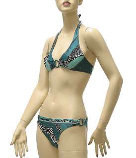   Roberto Cavalli Womens Swimwear Bikini Swimsuit Green 1090  