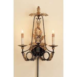  Currey & Company 5521 Rivoli Sconces in Old Iron/Old Brass 