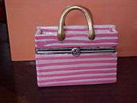 1131 dark pink stripes handbag Trinket Box  