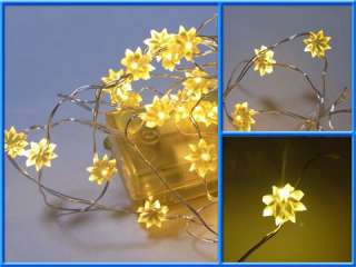 30 LED Battery Decoration String Lights Yellow Flower  