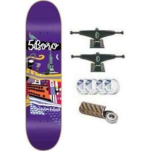  5Boro Skateboard Modern Art Staten Isl.   7.8 w/Mini Logo 