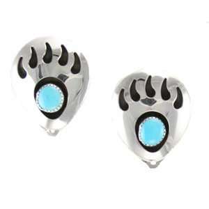 By Navajo Artist Virginia Johnson Sterling silver Large Bear Paw and 