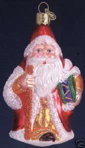 Old World Christmas LOG CABIN FATHER CHRISTMAS Glass Ornament  