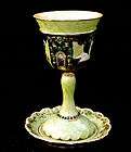 Jeweled Enamel Kiddush Shabbat cup+Saucer Jerusalem israel Judaica 