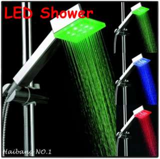Romantic 3 Colors LED Light Water Bathroom Shower Head  