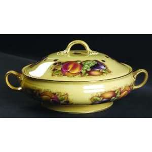  John Aynsley Orchard Gold Round Covered Vegetable, Fine 