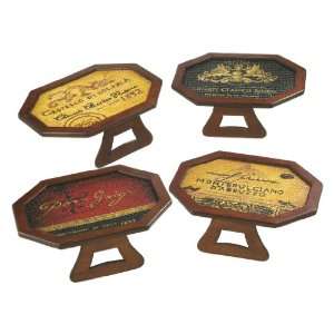  Bachus Wood Wine Chair Tray   Set of 4