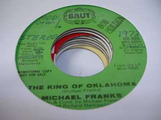 Rock Promo 45 MICHAEL FRANKS The King of Oklahoma on Br  