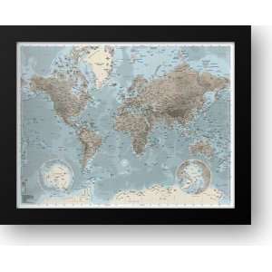  World Map   Vintage (mercator projection) 36x28 Framed Art 