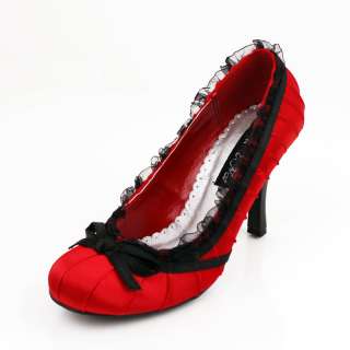 CANDIE 15N Pumps by WILD DNA in Red Satin  