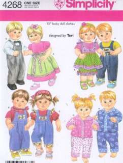 Pattern Sewing Doll Clothes 14 16 inch American Girl Bitty Baby Twins 