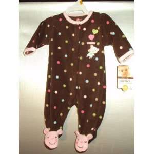   Footed Sleep and Play Brown Polka Dot   Size Newborn (5 8 Lbs) Baby