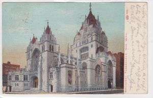 Broadway Tabernacle New York CIty old town city 1900s postcard  