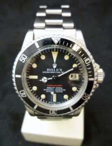 Rolex Original Red Submariner Vintage 1680 Stainless Steel Watch Sub 2 