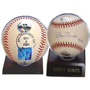 Barry Bonds Autographed 60 Home Run Official Baseball with Postmark 