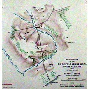  Official 1895 Antique Civil War Map of the Battle Field at Bull Run 