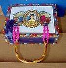 new/blue Aroma de Cuba Valentino CIGAR BOX PURSE~bamboo