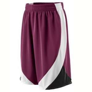 Adult Wicking Duo Knit Game Short   Maroon   Large  Sports 