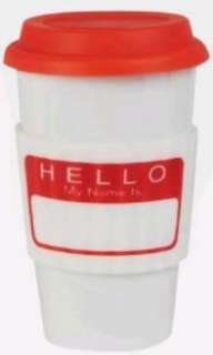 16oz Porcelain Eco Travel Cup   Hello My Name Is  