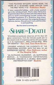 XTRA Ship Free A Share in Death by Deborah Crombie Paperback 