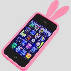  Bunny Rabit Silicone Case Skin for Iphone 4 Stand Tail 