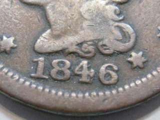 1846 Braided Hair Large Cent. Better grade.  