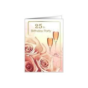  25th Birthday Party Invitation. Pink Roses Card Toys 