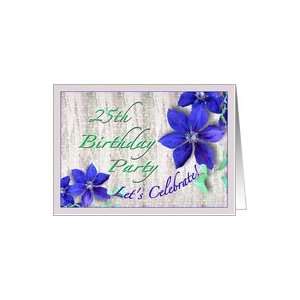  25th Birthday Party Invitation Purple Clematis Card Toys 